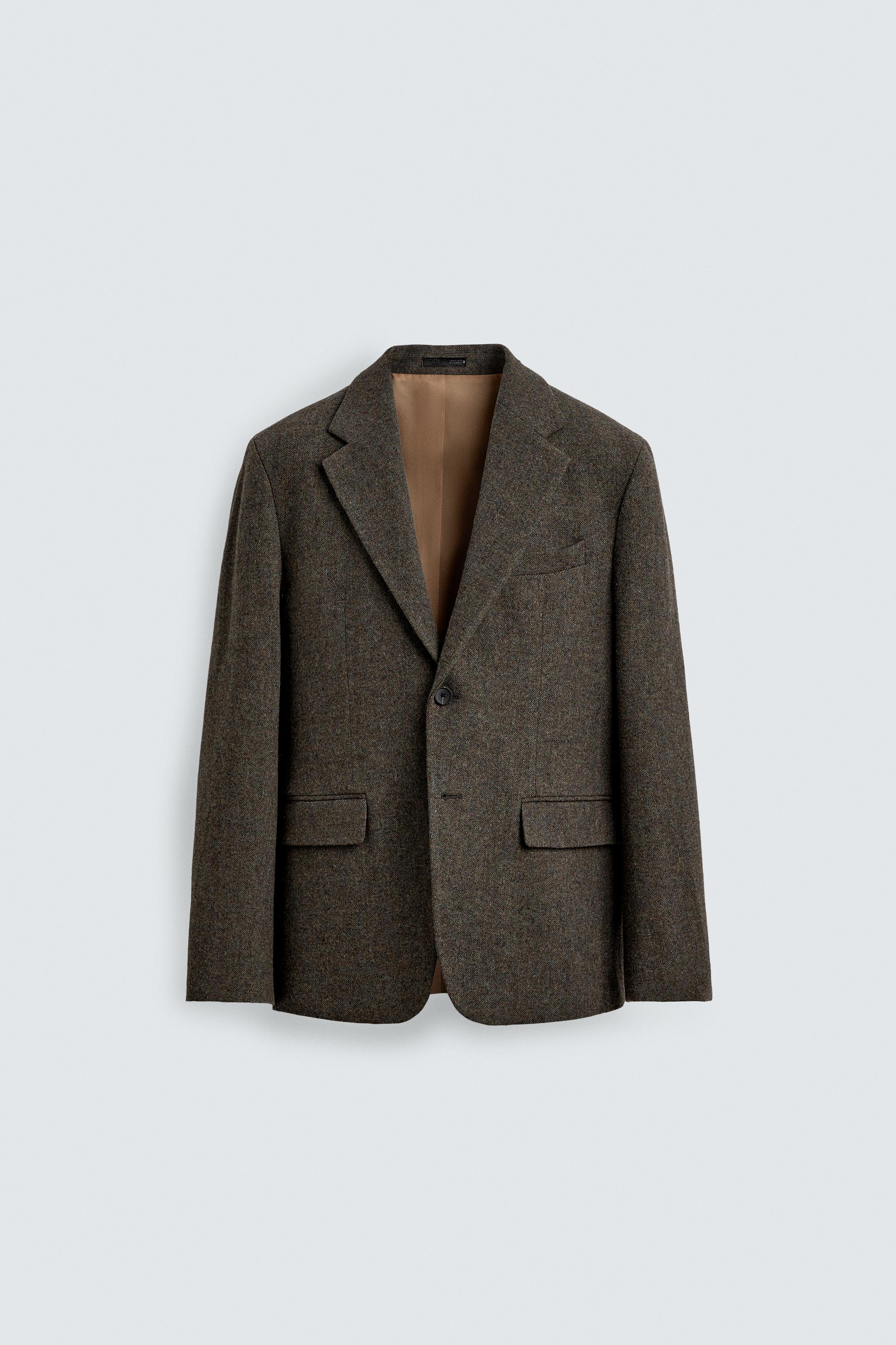 100% WOOL TEXTURED BLAZER